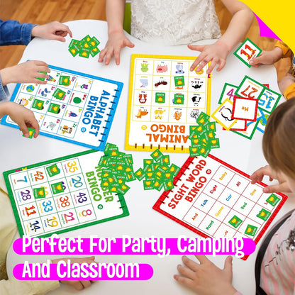 Sight Word Bingo Game, 144 Sight Words Learn to Read Level 1 & Level 2 Bingo Board Game Dolch's & Fry's Words Lists for Kindergarten and Preschool, Grade 1st, 2nd, Kids 4-8 (Up to 25 Players)