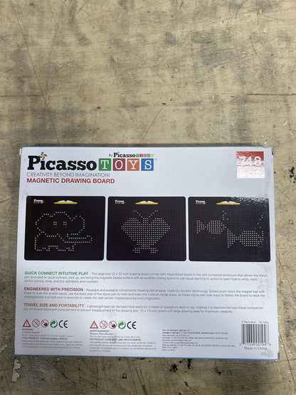PicassoTiles 2PK 4-in-1 Magnetic Drawing Board 12x10 inch Large Magnet Tablet Pad with 4 Facings Lowercase & Uppercase Alphabets, Numbers, & Freestyle STEM Learning Writing Reading Playboard PTB06