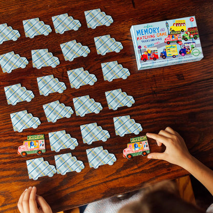 eeBoo: Memory and Matching Game- Little Trucks and a Bus- 24 Pairs, Develops Recognition, Concentration & Memory Skills, Age 3+
