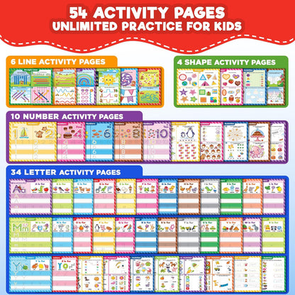 Doctor Jupiter Preschool Tracing Books for Kids Ages 3-5 | 100+ Wipe-Clean Learning Activities - Kindergarten Workbook with Lines, Shapes, Letters & Numbers | Educational Toys, Writing Practice