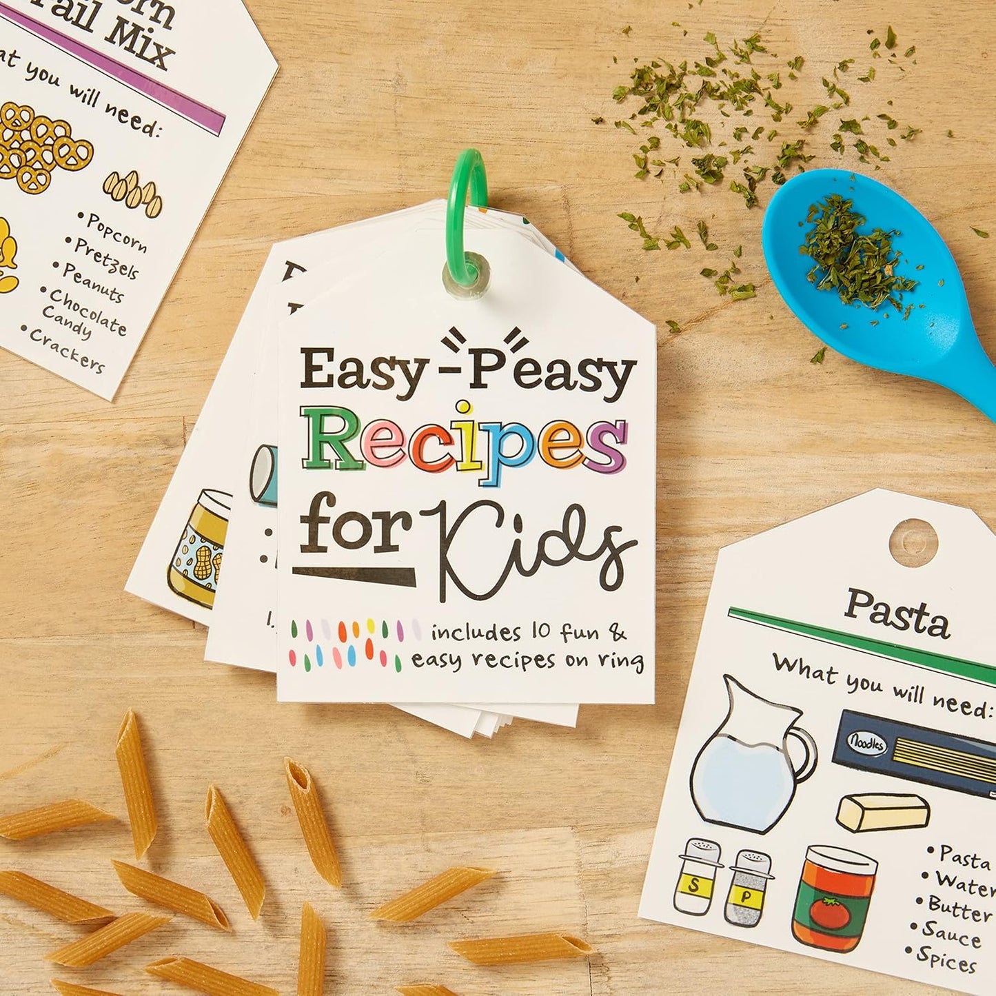C.R. Gibson Kids Games - Little Chef Kitchen Activity Set for Toddlers and Preschoolers, 10-Count, Easy Peasy Recipe Card Ring