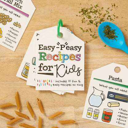 C.R. Gibson Kids Games - Little Chef Kitchen Activity Set for Toddlers and Preschoolers, 10-Count, Easy Peasy Recipe Card Ring