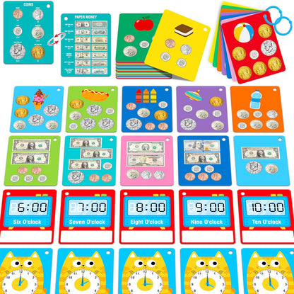 50 PCS Kid First Cognitive Flashcards,Double Sided Printed 7 in 1 Colorful Cards Alphabet,Numbers, Foods,Animals,Shapes,Colors with 3 Reclosable Rings,Learning Tool for Pre-K Kindergarten Toddlers