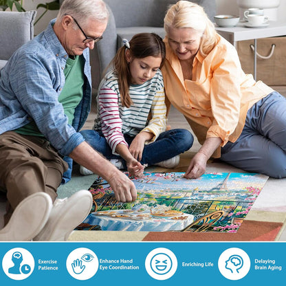 Jigsaw Puzzles for Adults 500 Pieces, Country Life Puzzle Interlock Perfectly Letter on Back No Dust, Challenging Puzzle Home Decor Birthday Party Gift Toy for Men Women Olders Seniors (21 x 15 in)