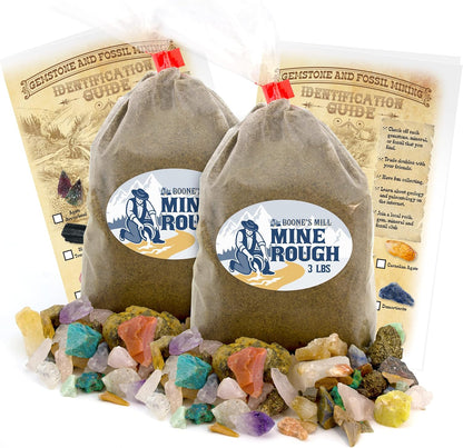 Boone's Mill Gemstone Paydirt | 5 Pounds | Gem Mining Rough Stone Mix | Rock Fossil ID Guide