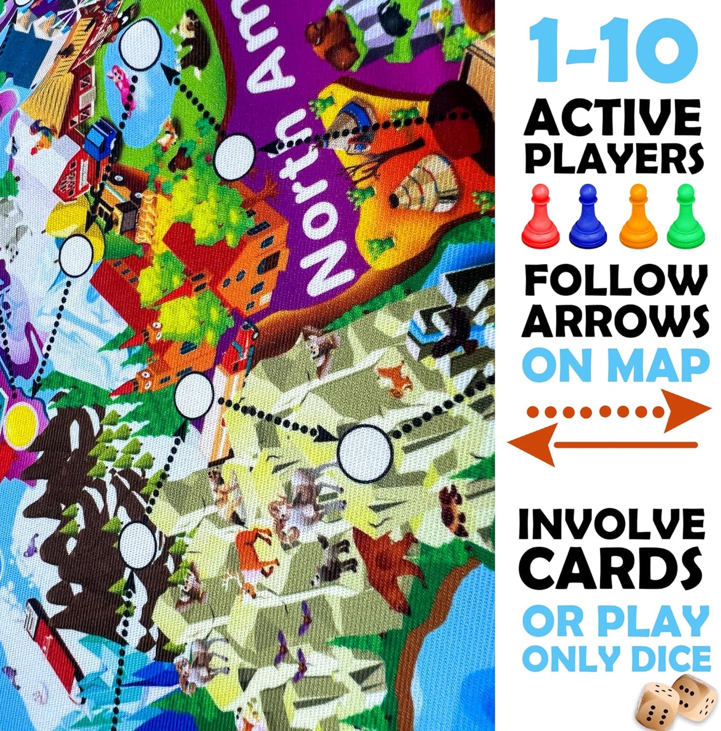 QUOKKA Board Games for Kids 8-12 - Family Games for Kids and Adults - Journey Across the World Card Game Ages 5-9 - Learn Capitals, Flags, Facts, and Map Locations with 195 World Map Cards