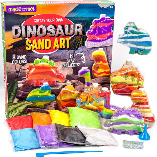 Made By Me Create Your Own Underwater Sand Art, Includes 6 Ocean-Themed Bottles, 8 Sand Colors, Glitter, & Funnel, Great Staycation or Group Activity, Party Idea, DIY Sand Art For Kids Ages 6, 7, 8, 9