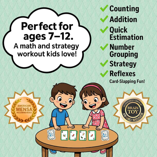 Niche Nation Games Bug Bash Card Game- Award-Winning Kids Brain Game for Ages 7-12 - Quick-Counting Bug-Slapping Game Fast, Fun, and Frenetic - Smart Card Game for Kids 7-12 and 2-4 Players