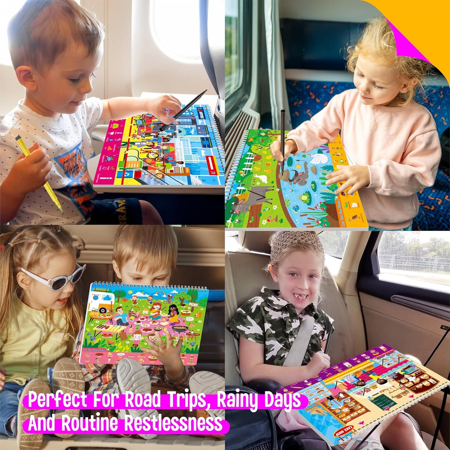 SpriteGru Dry Erase Mazes Game Pad, 30 Mazes Reusable & Erasable Book, Fun Brain Challenge Games Interesting Educational Toy and Learning Tool for Road Trip Airplane Travel