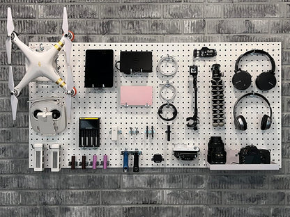 Triton Products Heavy Duty Poly Pegboards - Set of 2 DuraBoard Wall Panels, Each 22" x 18" x 1/4" with 1/4" Holes for Home, Office, Garage, Storage and Organization (White)