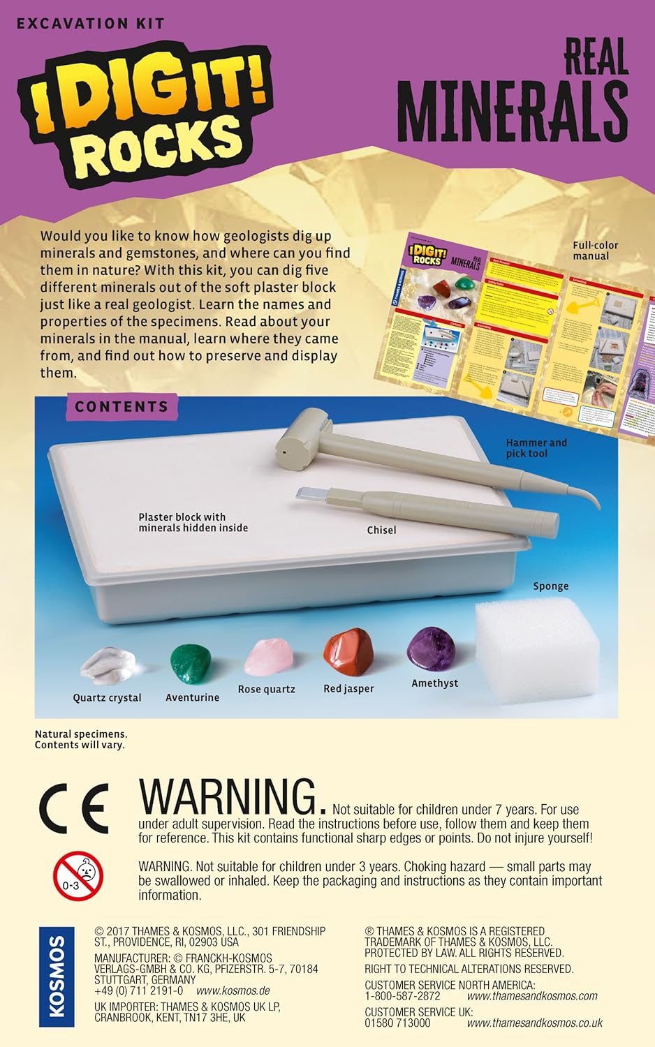 Thames & Kosmos I Dig It! Rocks - Real Minerals Excavation Kit | Science Kit | Dig Up Real Mineral Specimens | Learn About Mineralogy & Geology | 2018 Oppenheim Toy Portfolio Platinum Award Winner