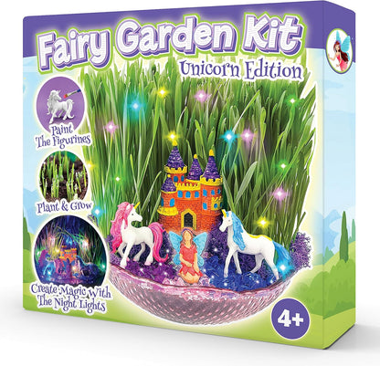 Bloonsy Unicorn Fairy Garden Kit | Light Up Terrarium Kit | STEM Toys | Arts and Crafts for Girls Age 4-12 | Science Presents