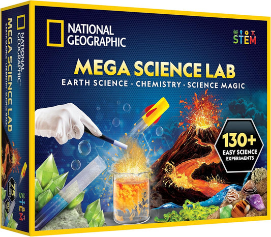 National Geographic Mega Science Lab - Kit for Kids with 75 Easy Experiments, Featuring Earth Science, Chemistry Set, and Magic STEM Projects for Boys and Girls (Amazon Exclusive)