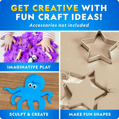 National Geographic Moon Sand - 24 Lb. Bulk Play Sand Kit with 6 Castle Molds (Blue) - A Fun No Mess Sensory Activity, Kids Fake Sand Play Set, Sensory Bin Filler