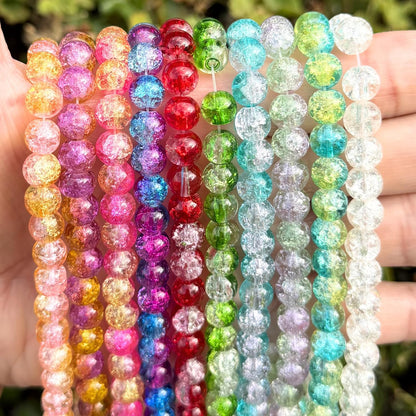8mm Glass Beads Round Bulk for Bracelet, Glow in Dark Beads, DIY Jewelry Windchime Suncatcher Party Supplies, 300 pcs