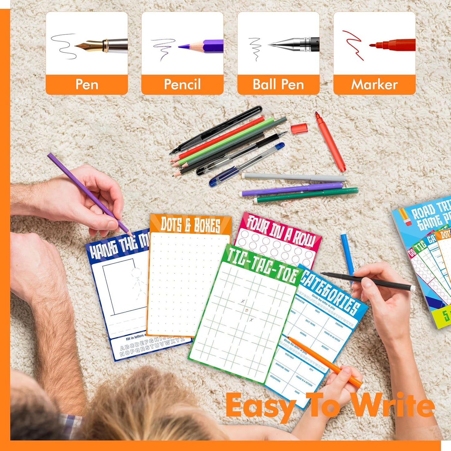 Pen Control & Tracing Activity Pad, 80 Tear-off Sheets Alphabet & Number Handwriting Practice Notepad for Kids, Letters A-Z/Numbers1-20/Patterns Tracing Workbook for Plane, Car Travel, Road Trip