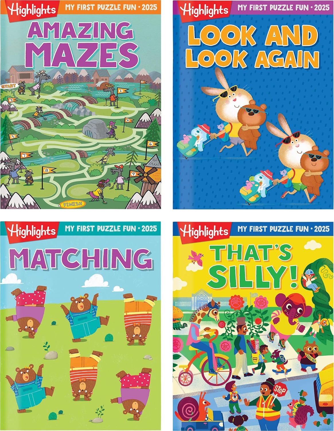 My First Puzzle Fun 2026 Activity Book Set with Mazes, Matching and More, Kids Puzzle Books for Travel, Learning and Screen-Free Play for Kids 3-6