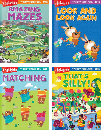 My First Puzzle Fun 2026 Activity Book Set with Mazes, Matching and More, Kids Puzzle Books for Travel, Learning and Screen-Free Play for Kids 3-6