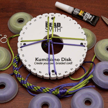 The Beadsmith Round Kumihimo Disk, 6 inch Diameter, 3/8” Thick Dense Foam, Jewelry Tools for Braiding, 1 disks