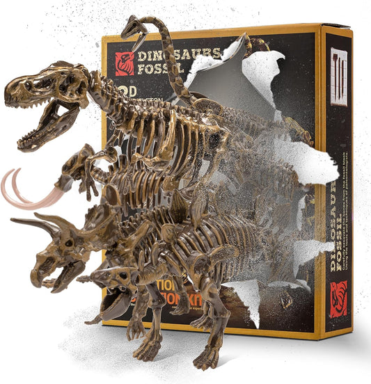 VIBIRIT Dig Up Dinosaurs Skeleton Set,Dinosaur Digging Fossil Kit Model Toys,Excavation Kits for kids5-12year,Educational Realistic Toys for Kids,Boys,Girls
