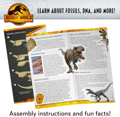 Jurassic World Dominion Dinosaur Dig – Blue, T. Rex & Amber | STEM Excavation Kit from Thames & Kosmos | Dig Out Prehistoric Treasures with Custom Jurassic World Tools | Safe, Dust-Free Activity