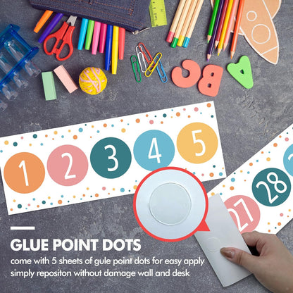 29 Pieces Number Line for Classroom Wall -20 to 120 Number Line Bulletin Board Border Boho Classroom Decorations Math Posters for Teachers