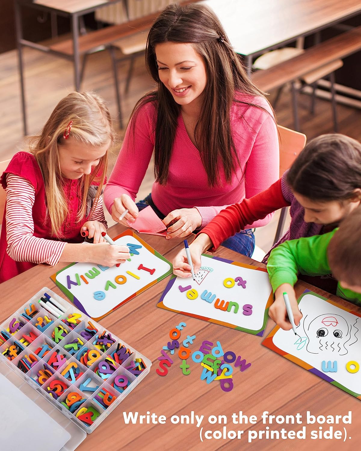 Coogam Magnetic Letters 234 Pcs, Uppercase Lowercase Foam Alphabet ABC Fridge Magnets, Educational Toy Set for Classroom Kids Learning Spelling with Magnetic Board and Storage Box