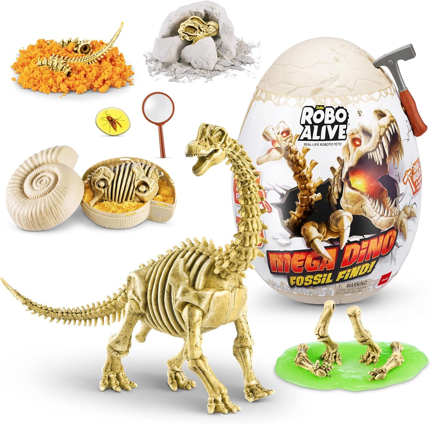 Robo Alive Mega Dino Fossil Find (T-Rex) by ZURU Dig and Discover, STEM, Excavate Prehistoric Fossils, Dinosaur Toys, Educational Toys, Great Science Kit Gift for Girls and Boys