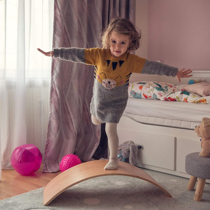 NUTTY TOYS Montessori Wooden Wobble Board for Kids & Adults -100% Natural Wood Balance Board, Waldorf Toddler Balancing Toy, Unique Boy Girl Open Ended Toy Best Valentines Day & Easter Gifts Idea 2026