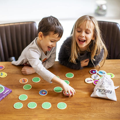 Montessori-Inspired Wooden Matching Game for Toddlers 2-4 Years - Durable, Scratch-Resistant 36 Card Set, Includes Carry Bag - Memory Game for Toddlers 2-4 Years - Cognitive Verbal Skills Development
