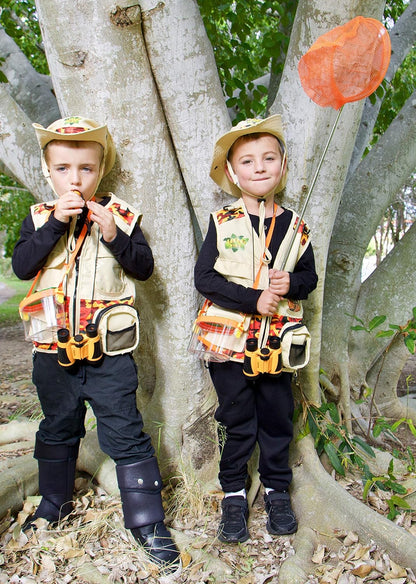 Kidz@Play Bug Hunting Kit, Vest, Hat, Binoculars, Lg. Net, Bug Container, Whistle, Flashlight, Magnifier, Thermostat, Compass, Tweezers