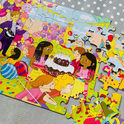 Upbounders® 48 Piece Jumbo Floor Puzzle for Kids | Barbershop Beginner Puzzle | Pretend Play & Learning Toy for Boys Girls Ages 4 5 6 | Black Brown Boy at The Barber (Multicultural)