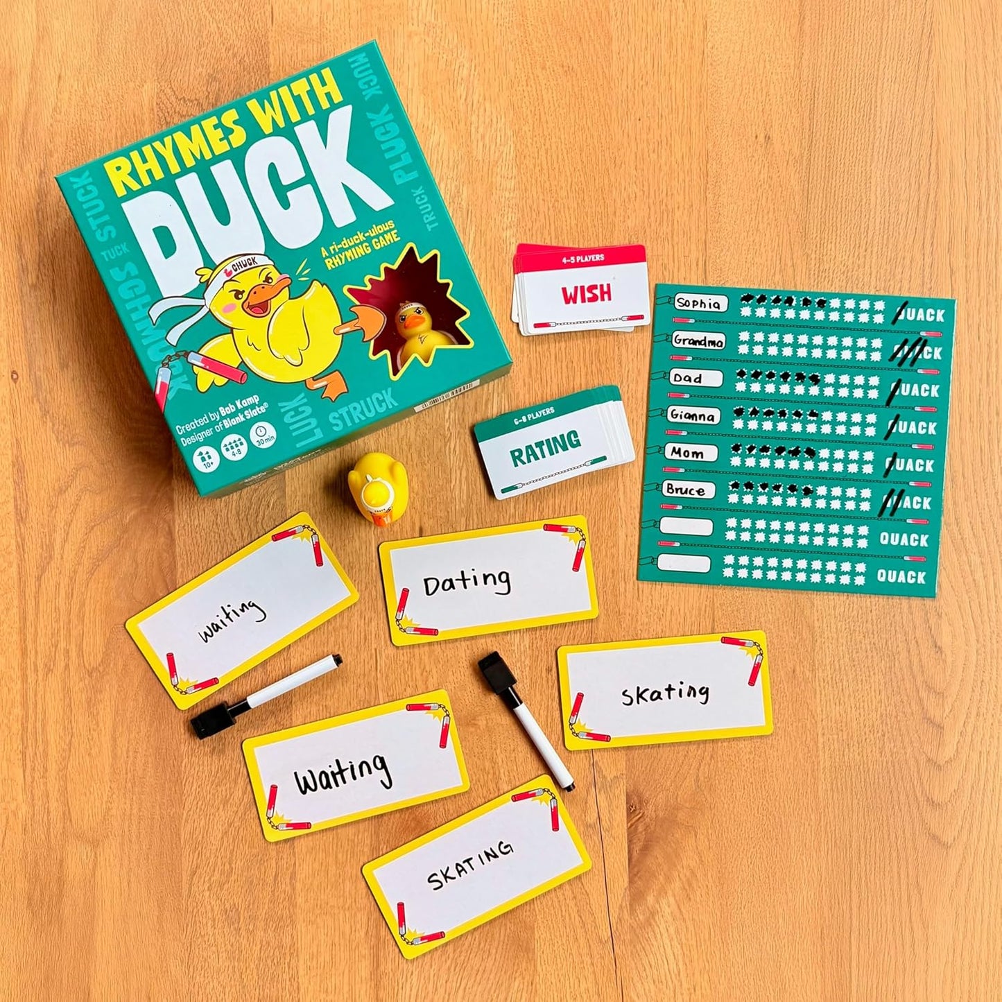 Gray Matters Games Rhymes with Duck Board Game – Fun Wordplay Game for Families and Parties