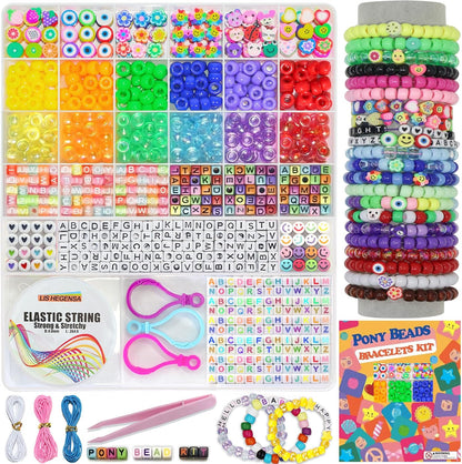 LIS HEGENSA Pony Beads Bulk,Kandi Kit for Necklace Jewelry Making Hair Braiding,Bracelets Making Kits,Hair Bead,Bracelet Beads,Plastic Bead for Crafts Braids Girls (12 Color,900PCS)