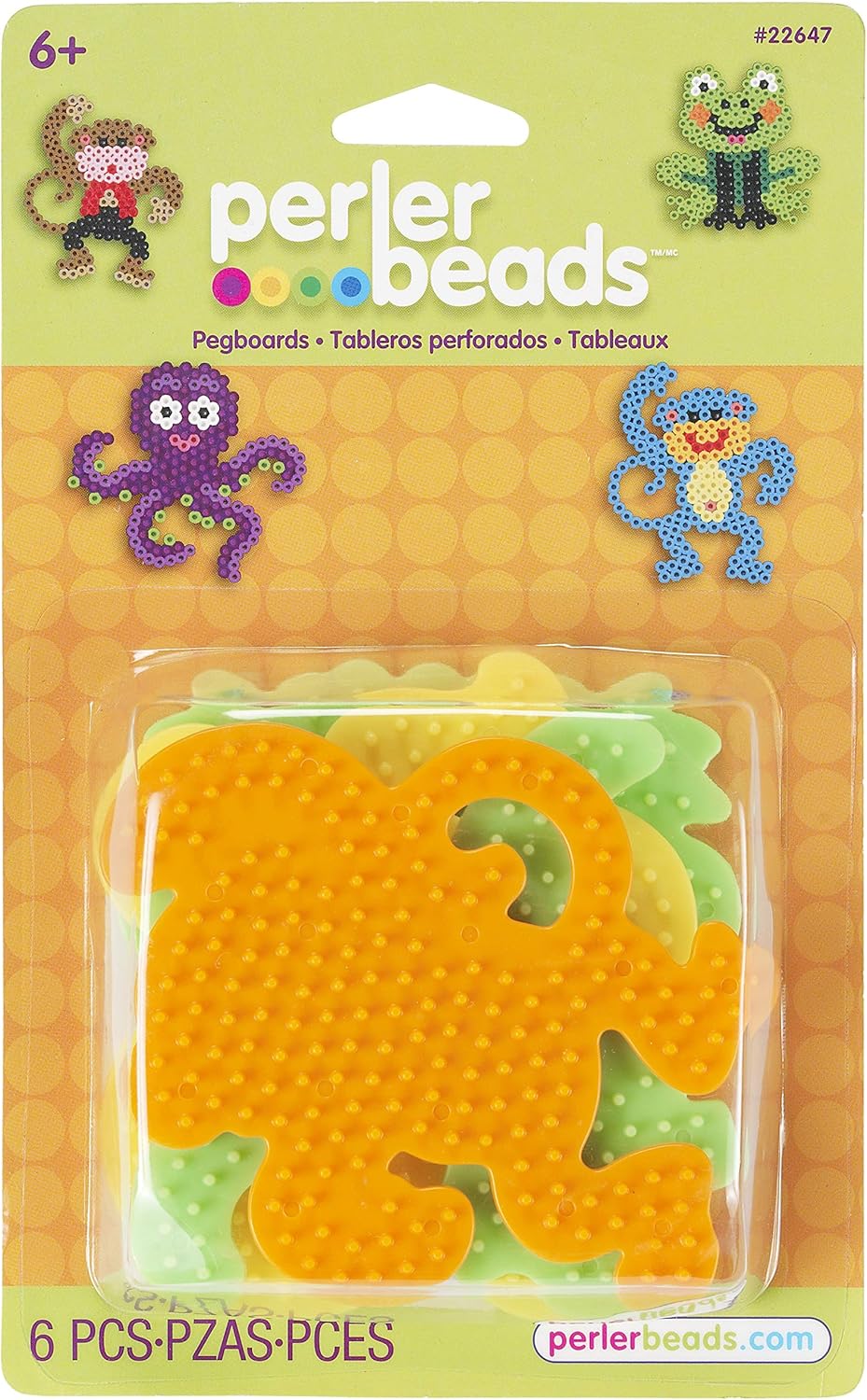 Perler Beads Assorted Animal Pegboard Set Arts and Crafts for Children, 4 pcs