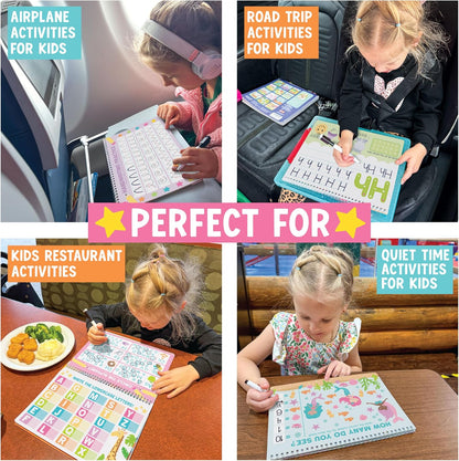 Hadley Designs ABC Tracing Books for Kids Ages 3-5 - Preschool Learning Activities, Dry Erase Writing Practice for Kids, Reusable Alphabet Letter Tracing PreK Workbooks Age 4-5, Pre K Graduation Gifts