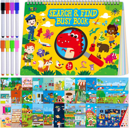 SpriteGru Dry Erase Mazes Game Pad, 30 Mazes Reusable & Erasable Book, Fun Brain Challenge Games Interesting Educational Toy and Learning Tool for Road Trip Airplane Travel