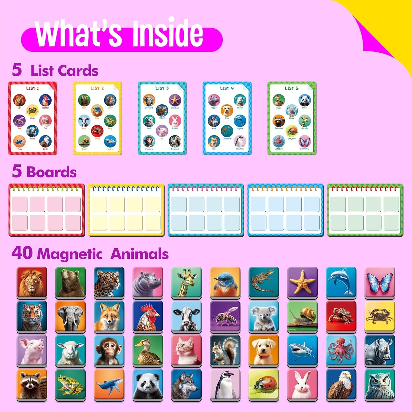 Magnetic Shopping List Game, Funny Spanish Groceries Matching Memory Game, Race to Collect Your Items Educational Toy for Boys & Girls at Home