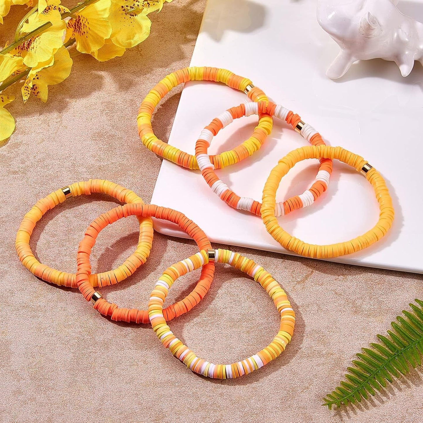3500pcs Pink Clay Beads for Bracelets Making Kit, 6mm Heishi Polymer Flat Round Disc Clay Beads for Jewelry Making Pink