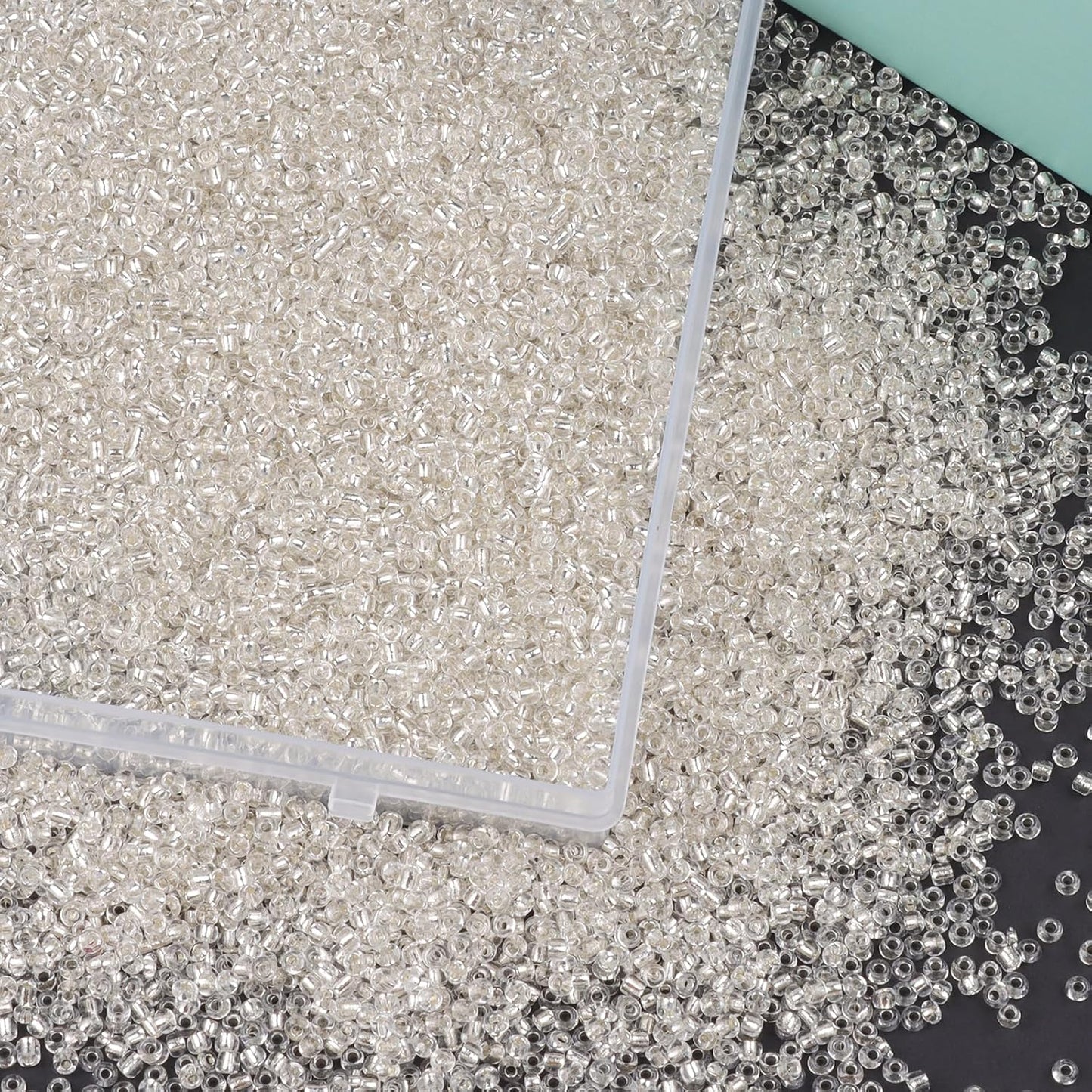 10100 Pcs Size 11/0 Glass Seed Beads, 2 mm Dark Green Small Mini Spacer Loose Pony Beads for Jewelry Making and DIY Crafts - Colors B