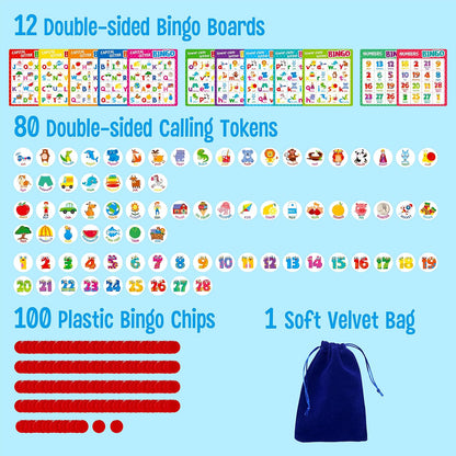 SpriteGru Multiplication & Division Bingo Game, 480 Math Problems, 2 Educational Math Board Game for Kindergarten and Preschool Kids 4-8, Perfect for Classroom & At Home (Up to 25 Players)