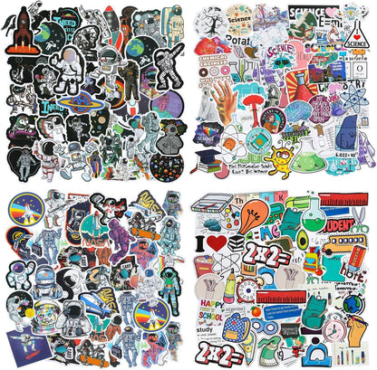 Zonon 200 Pcs Science Stickers for Students Kids Science Teachers Must Haves Chemistry Biology Physics Stickers Classroom Decor Decals for Laptop Water Bottle Notebook Decor(Classic Style)