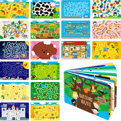 Logic Puzzles Game Pad, 30 Reusable & Erasable Logical Thinking Games-Sudoku, Scavenger Hunt, Math Games, Dry Erase Brain-Boosting Puzzles Activities Pad for Kids, Road Trip, Airplane & Car Travel