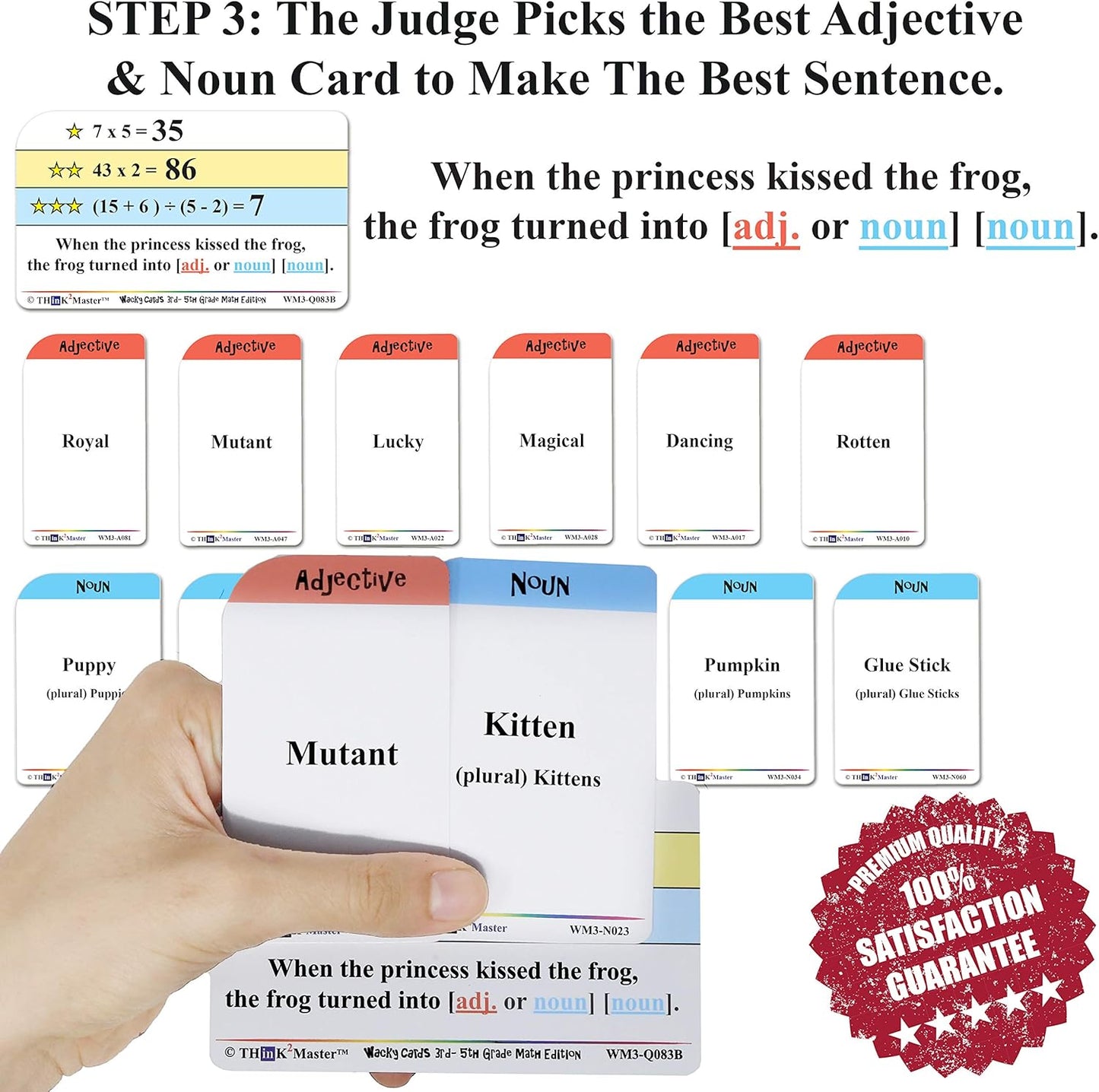 Think2Master Wacky Cards Practicing Math Including Addition, Subtraction & Multiplication.