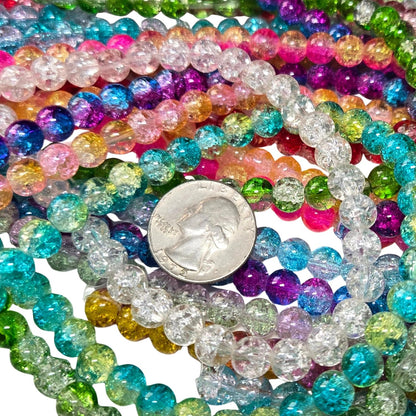 8mm Glass Beads Round Bulk for Bracelet, Glow in Dark Beads, DIY Jewelry Windchime Suncatcher Party Supplies, 300 pcs