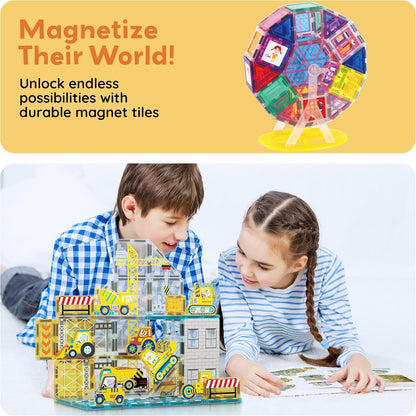 PicassoTiles Magnetic Tile Building Idea Book 230 Pages Illustrated Design Guide with 300 Creative Builds for Kids STEM Learning Creativity and Brain Development Educational Toy Ages 3 Plus PTIDEABOOK