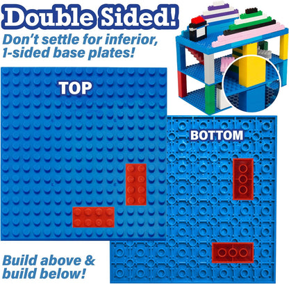 Classic Baseplates for Building Bricks - Set of 10 Sand 5"x5" Building Plates- Dual Connectivity, Build on Both Sides- Compatible, Tight Fit w Major Brands- Creative STEM Toy & Kids Bday Gift (Sand)