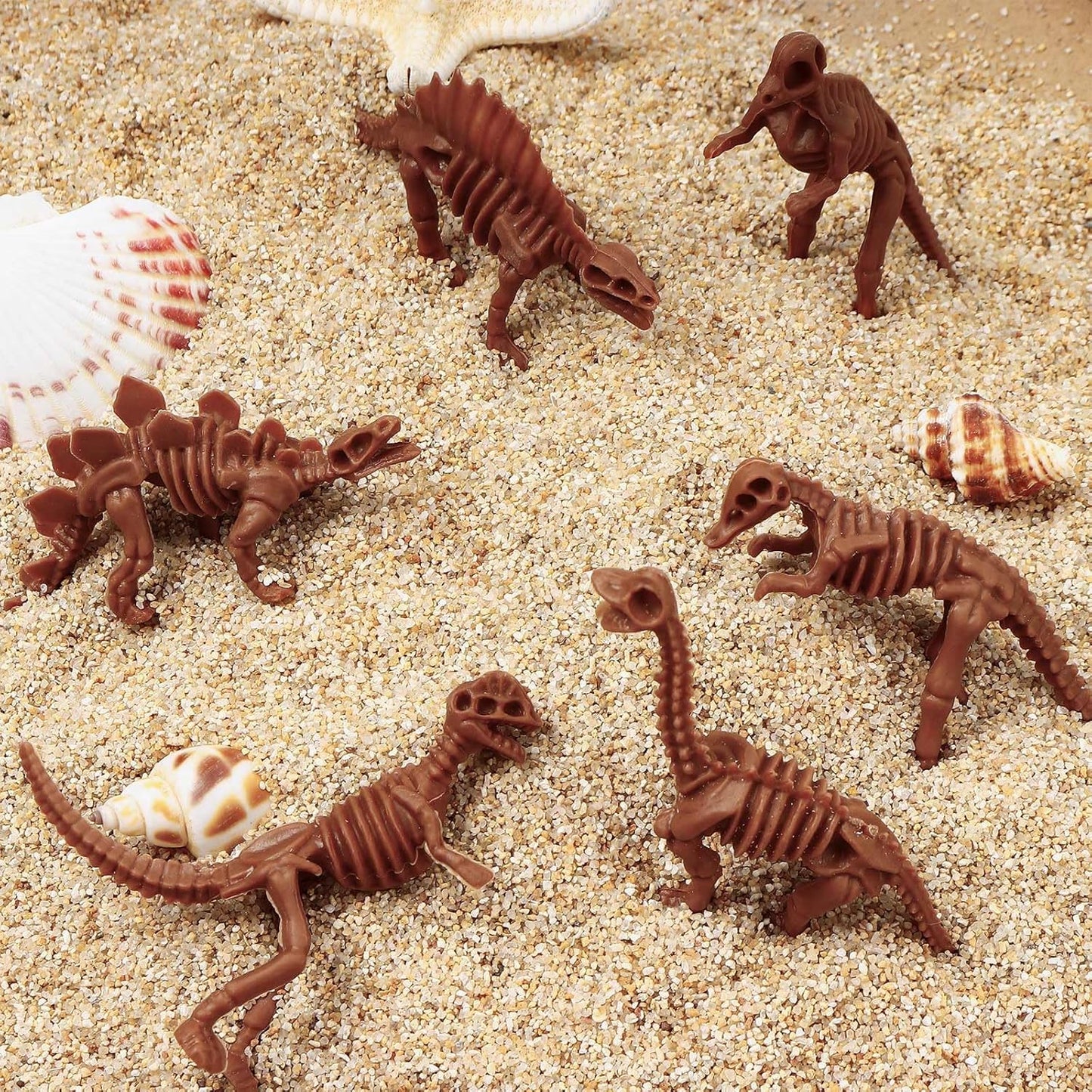 30 PCS Dinosaur Fossil Skeletons, Assorted Dinosaur Skeleton Toys Figures for Science Play Dino Sand Dig Party Favor Decorations (Dino skeletonD)