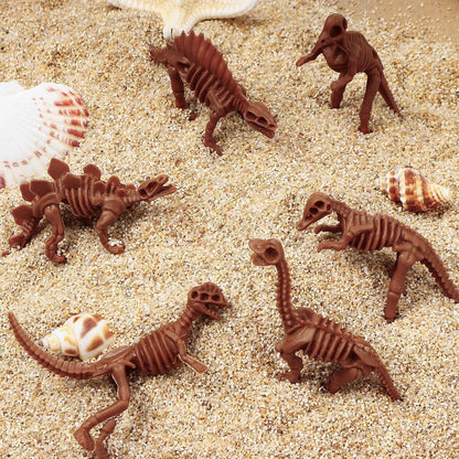 30 PCS Dinosaur Fossil Skeletons, Assorted Dinosaur Skeleton Toys Figures for Science Play Dino Sand Dig Party Favor Decorations (Dino skeletonD)