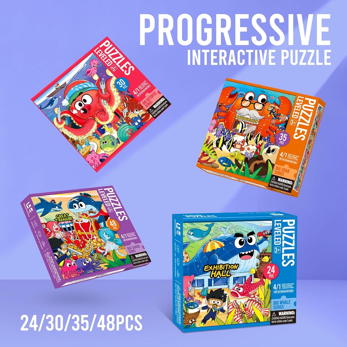 Puzzles for Kids Ages 3-8 Year Old,35pcs Jigsaw Puzzles for Toddlers & Children Ages 4-6，Educational Floor Puzzles with Storage Box for Gifts（Fire Engine）